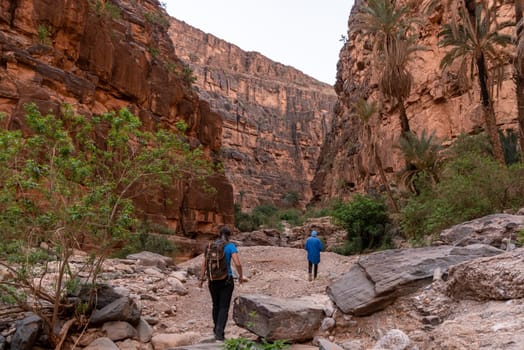 Hiking through the iconic Amtoudi canyon in the Anti-Atlas, Morocco