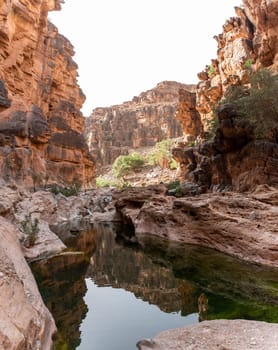 Hiking through the iconic Amtoudi canyon in the Anti-Atlas, Morocco
