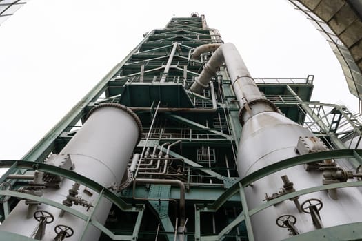 A tower for oil and gas refining. Mid shot