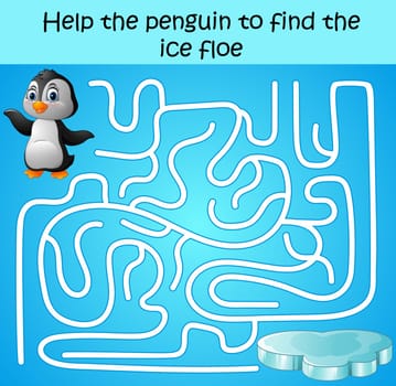 Help the penguin to find the ice floe