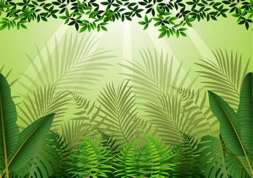 Seamless with Tropical forest background