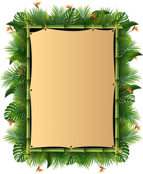Blank sign with Tropical forest background