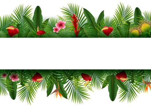 Blank sign with Tropical forest background
