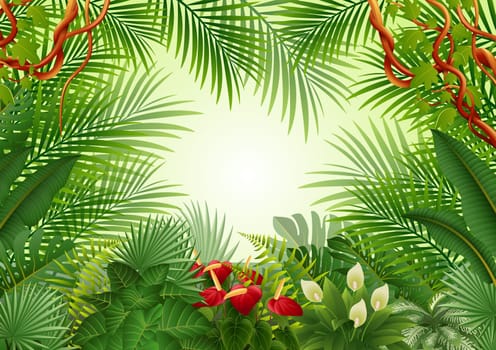 Seamless with Tropical forest background