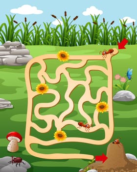 Help the ant to find the ant hill