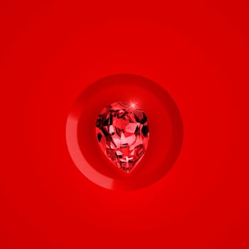 Red diamond on red background