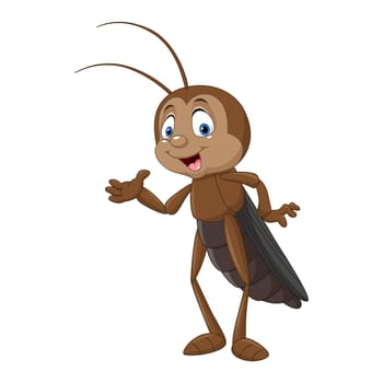 Cartoon cricket presenting