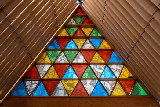 CHRISTCHURCH, NEW ZEALAND - DECEMBER 16, 2022 - Famous Cardboard Cathedral of Christchurch, New Zealand
