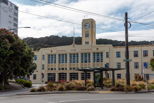 Famous Art Deco building in Wellington, the Central Fire Station, New Zealand