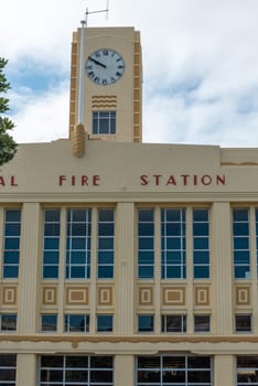 Famous Art Deco building in Wellington, the Central Fire Station, New Zealand