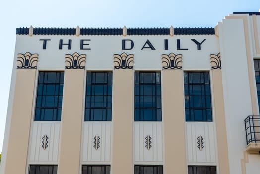 NAPIR, NEW ZEALAND - JANUARY 10, 2023 - Art Deco building The Daily Telegraph in downtown Napier, North Island of New Zealand