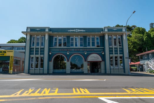 NAPIR, NEW ZEALAND - JANUARY 10, 2023 - Art Deco Central Fire Station in downtown Napier, North Island of New Zealand