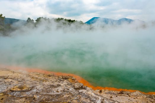 Natural wonders at Waiotapu Thermal Wonderland, Rotorua in New Zealand