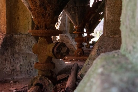 Decayed stamping battery in Karangahake, Coromandel peninsula in New Zealand