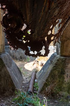 Decayed stamping battery in Karangahake, Coromandel peninsula in New Zealand