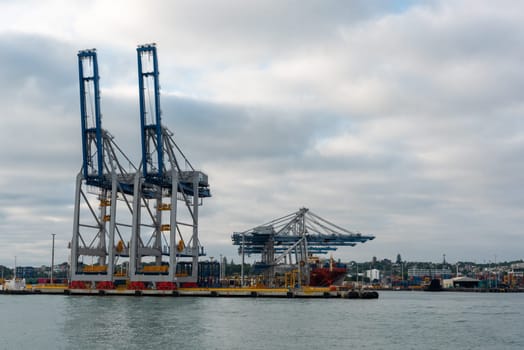 AUCKLAND, NEW ZEALAND - JANUARY 24, 2023 - Cargo harbor in Auckland, New Zealand