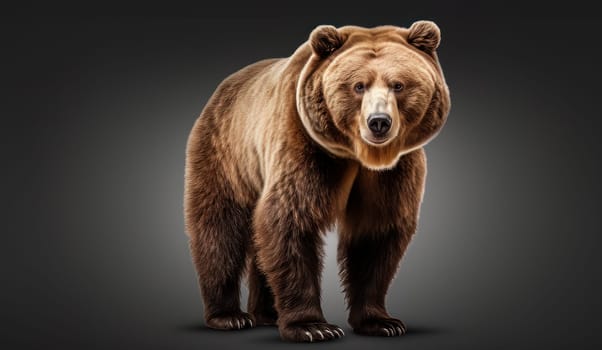 Brown Bear over dark background - generative artificial art