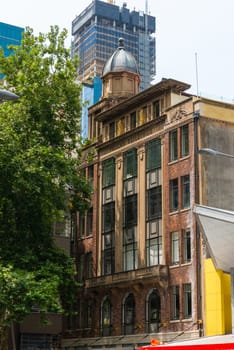 Historic old skyscrapers in Auckland's city center, New Zealand