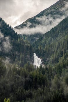 Scenic view of the famous Krimml waterfalls in the High Tauern National Park in Austria