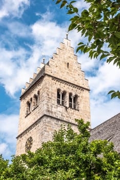 Old romanesque church Saint Hippolyth in the center of Zell am See, Austria