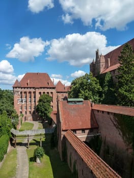 MALBORK, POLAND - SEPTEMBER 03, 2020 - Castle of the Teutonic Order in Malbork, Poland