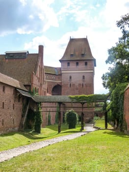 MALBORK, POLAND - SEPTEMBER 03, 2020 - Castle of the Teutonic Order in Malbork, Poland