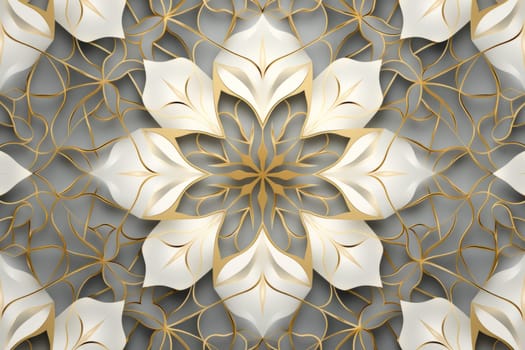 Elegant Islamic pattern in gold and white for Mawlid festivities
