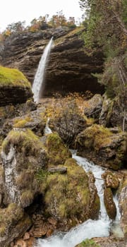 Below the scenic Pericnik waterfall in the Triglav National Park, Slovenia