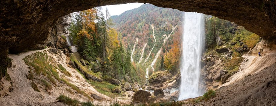 Below the scenic Pericnik waterfall in the Triglav National Park, Slovenia