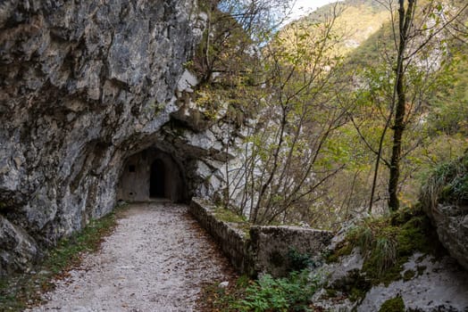 Historic fort Kluze and surrounding defense systems in the Soca valley, Slovenia