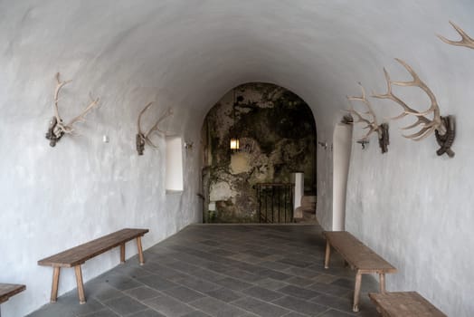 PREDJAMA, SLOVENIA - October 02, 2022 - Famous medieval cave castle in Predjama, Slovenia