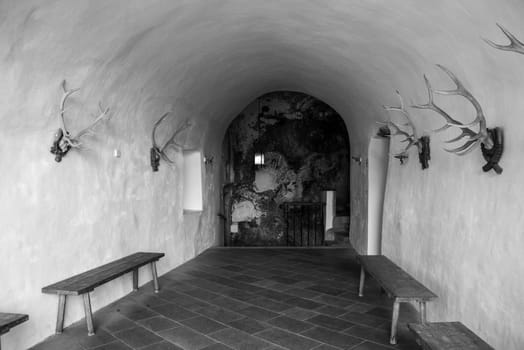 PREDJAMA, SLOVENIA - October 02, 2022 - Famous medieval cave castle in Predjama, Slovenia