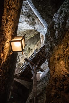 Famous medieval cave castle in Predjama, Slovenia