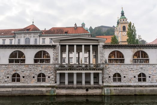 Historic main building of the Central Market in Ljubljana in Slovenia
