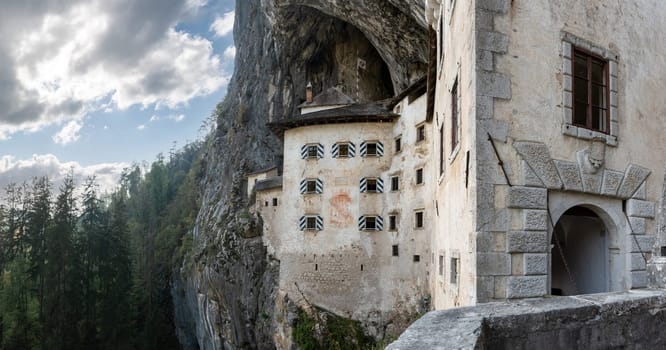 Famous medieval cave castle in Predjama, Slovenia