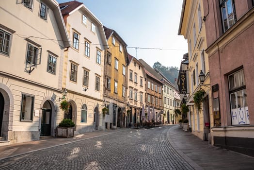 Street Gornji trg in downtown Ljubljana, downtown of Slovenia