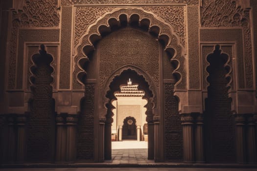 Ornate arches and intricate designs symbolizing Mawlid festivities