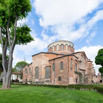 Hagia Irene, aka Holy Peace Church, an old Byzantine style Eastern Orthodox church, located in the outer courtyard of Topkapi Palace, Istanbul, Turkey