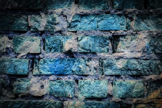 Red old worn brick wall texture background. Vintage effect.
