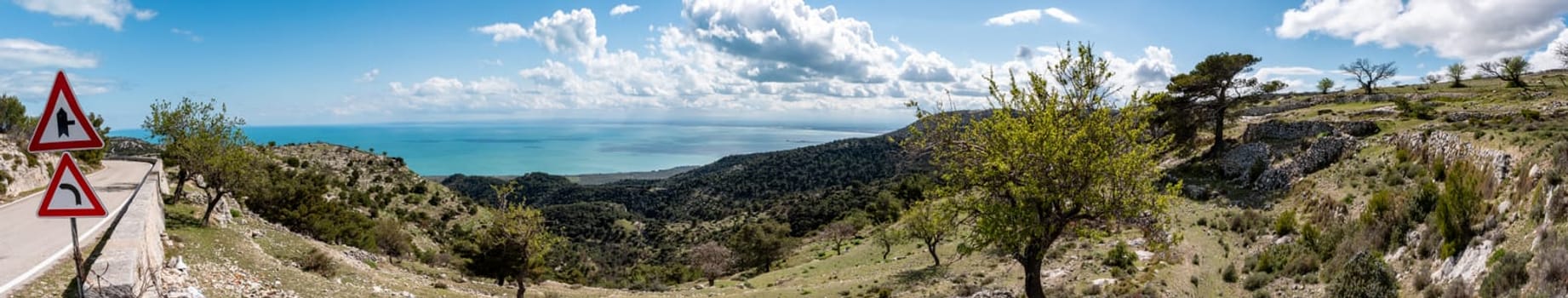 Beautiful mountain landscape in Manfredonia on the Gargano Peninsula, Italy