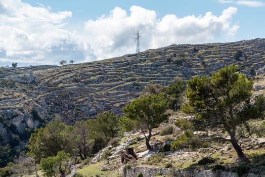 Beautiful mountain landscape in Manfredonia on the Gargano Peninsula, Italy