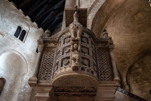BITONTO, ITALY - APRIL 28, 2022 - Iconic Romanesque cathedral St Mary of the Assumption in Bitonto
