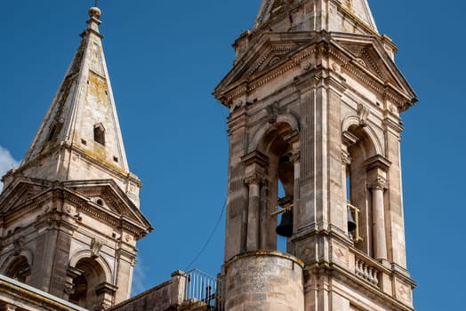 Belfry of Basilica of Saints Cosmas and Damian in Alberobello, Italy