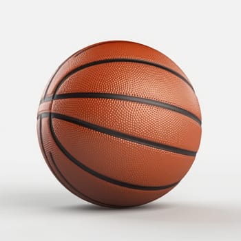 Monochrome design of a white basketball with black lines, perfect for minimalist sports-themed designs. AI Generative.