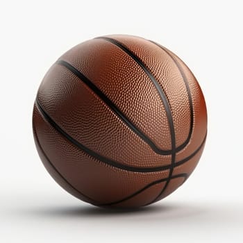 Sporty basketball with black lines on a white surface, ready for action and fun gameplay. AI Generative.