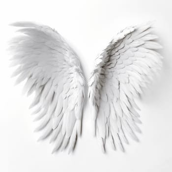 Abstract ethereal wings isolated on white, conveying a sense of spirituality and magic. AI Generative