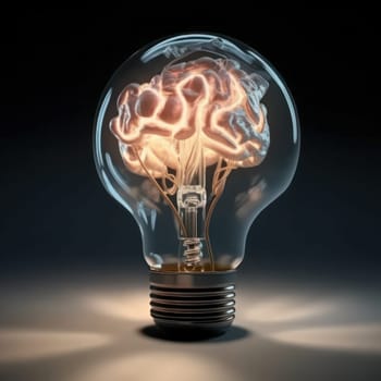 A brain inside a light bulb is a powerful metaphor for the connection between creativity and technology. is AI Generative.