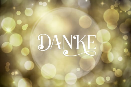 Defocused, Golden Bokeh Christmas Background With German Text Danke, Which Means Thanks In English