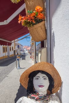 Vila Nova, Portugal - Jul 25th, 2023: Ancient tradition of handmade dolls celebrating the arrival of spring, Vila Nova de Milfontes, Portugal