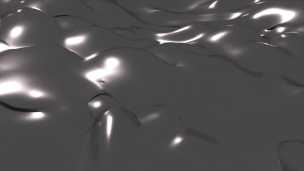 Abstract silver waves. Computer generated 3d render